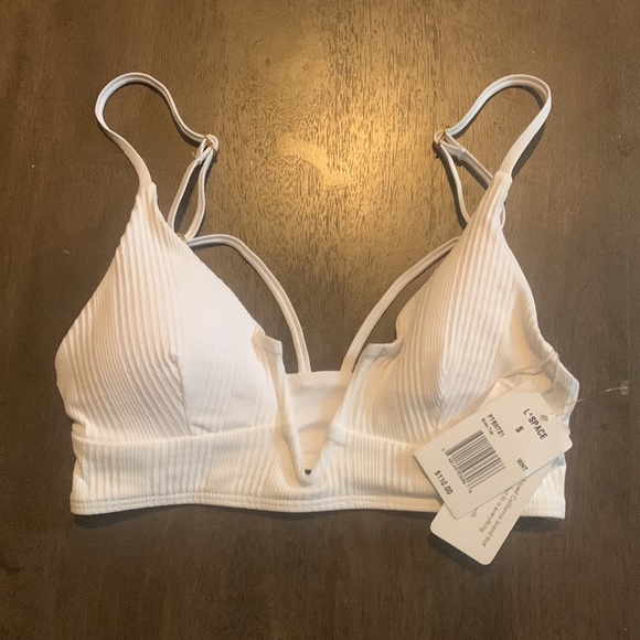 NWT L*Space Women's Siren Bikini Top White - Picture 5 of 16